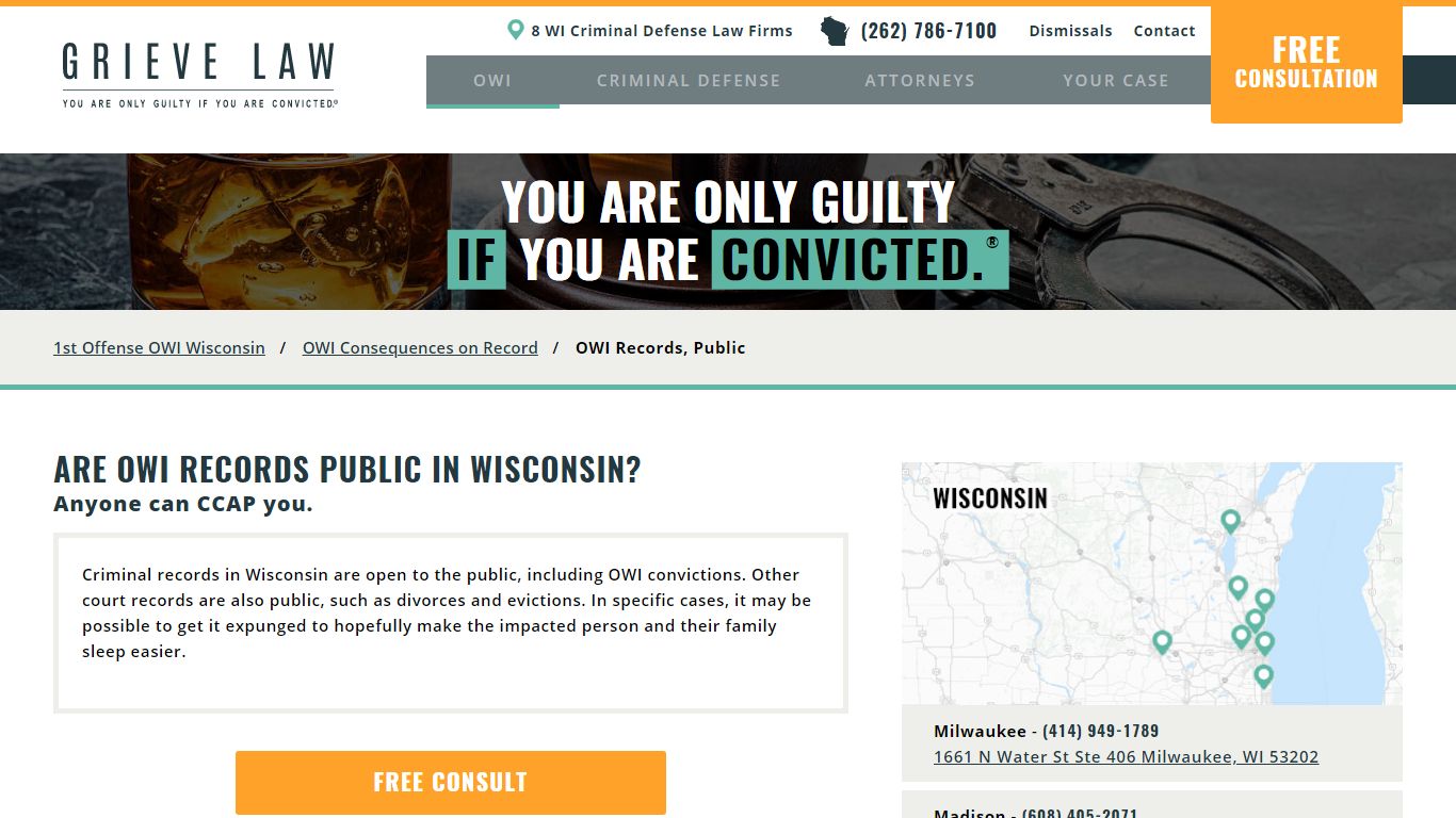 Are OWI records public in Wisconsin? - Grieve Law